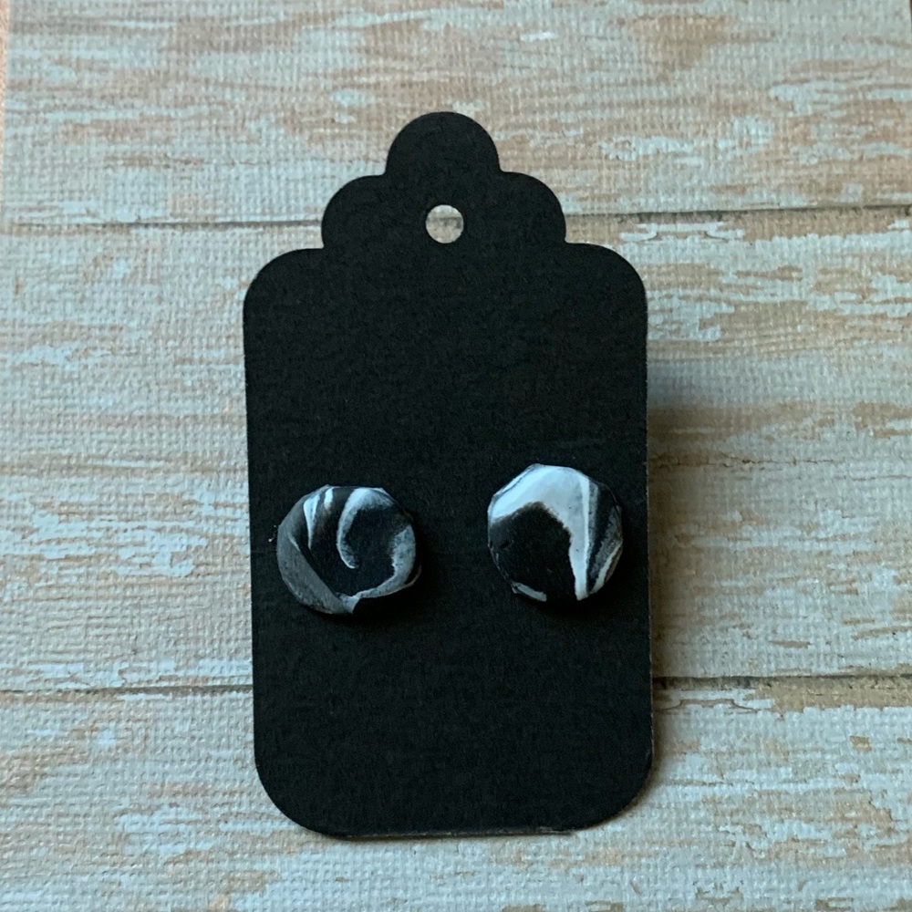 Marbled clay earrings